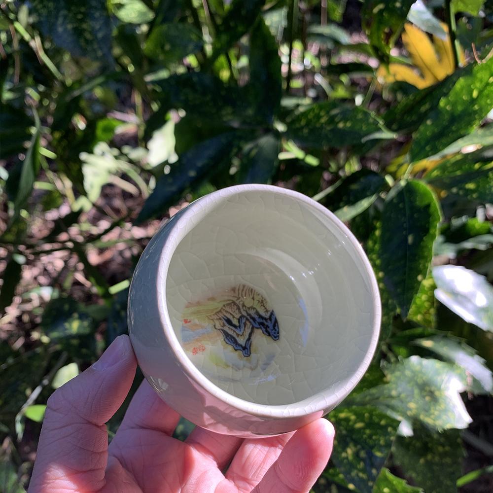 1/2 Stück 140ml Exquisite Eisrissglasur Keramik Teetassen Handbemaltes Porzellan Meistertasse Exquisite Teetasse Teezubehör