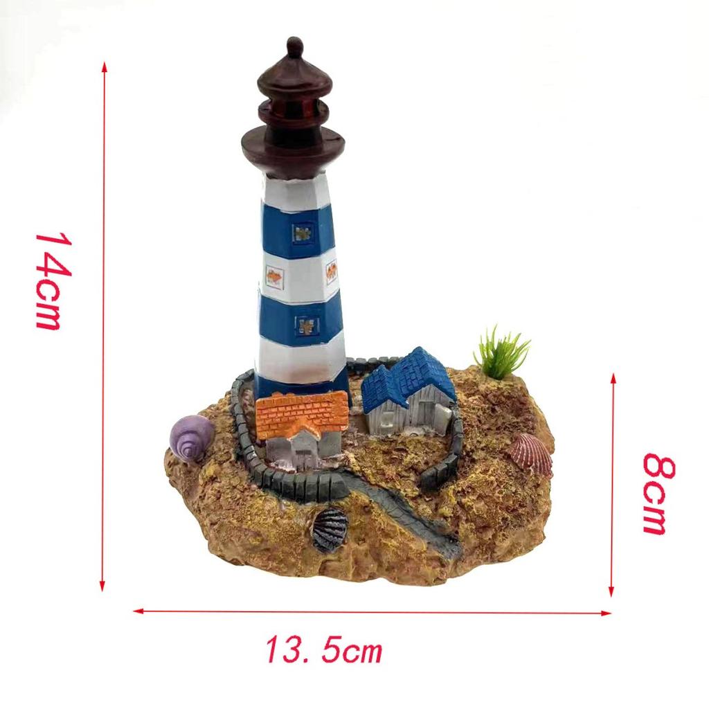 Submerged Lighthouse Fish Partner Environmental Friendly Resin Fish Tank Decoration Water Tank DIY Landscape Decoration Supplies