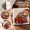 Christmas Wooden Napkin Holder with 3D Snowman Design, Festive Holiday Tabletop Decor for Dining and Kitchen