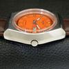AUTOMATIC VINTAGE SEIKO 5 JAPAN 6309A MENS ORANGE COLOR DIAL WATCH a702720-1 R210-a702720