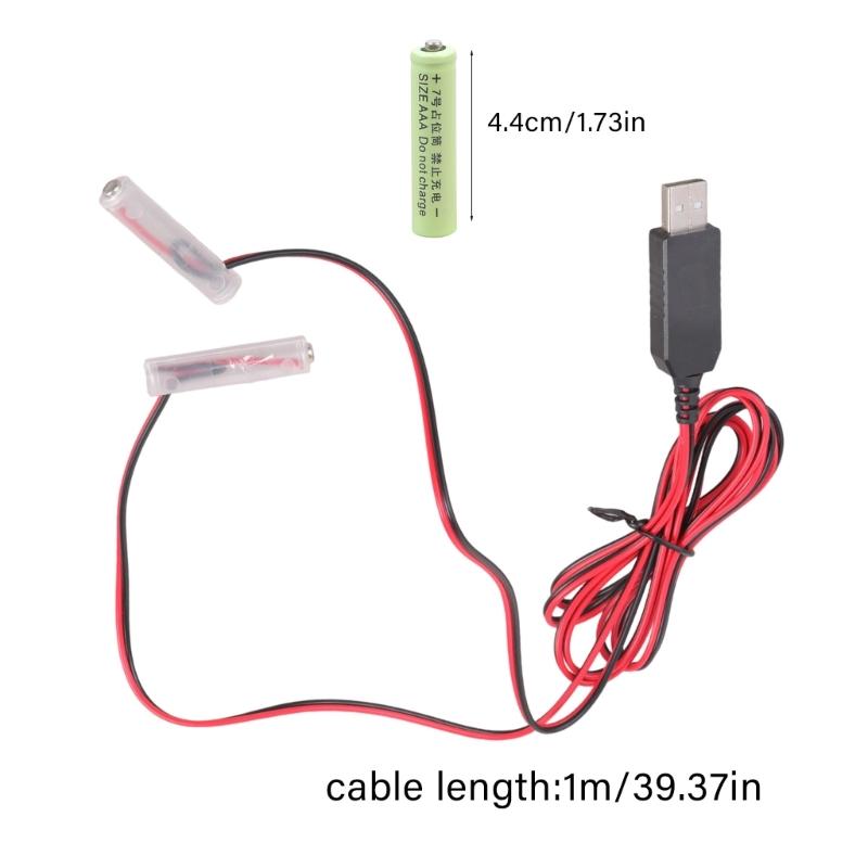 Double 4.5V Virtual Battery Replacement Cord Power by USB for Electronics Such As Fan Clocks and Scales