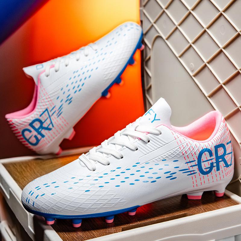 CR7 Low-top Football Shoes Tf Broken Nails Artificial Turf AG Nails Leather Feet Boys and Girls Students Training Shoes