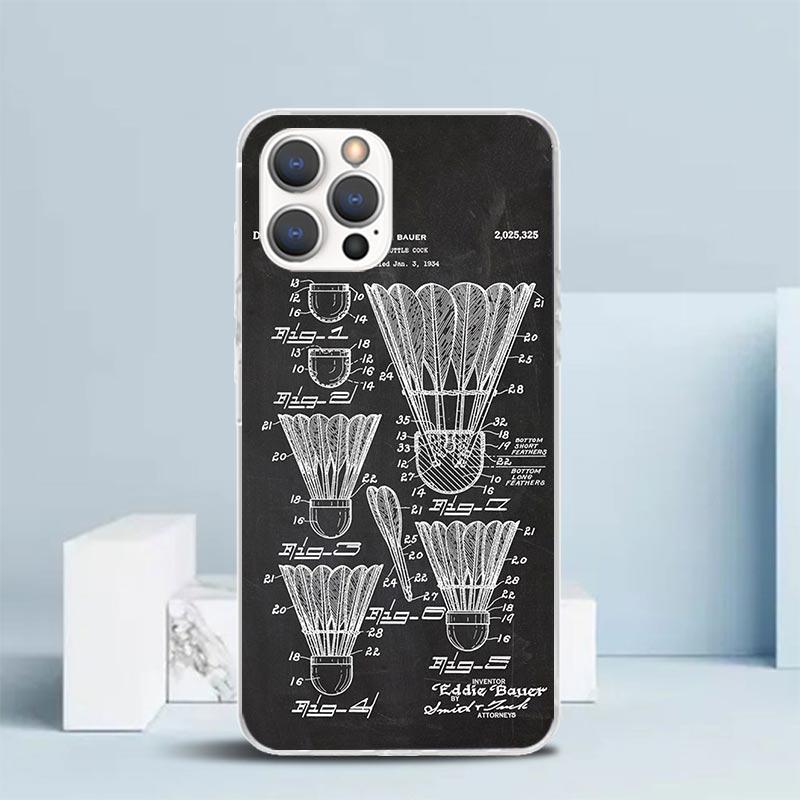 Badminton Sport Soft Cover for iPhone 16 17 Air 15 14 Pro Max 16E Phone Case 13 Mini 12 11 7 SE 8 Print Pattern Fit Cases 16 17