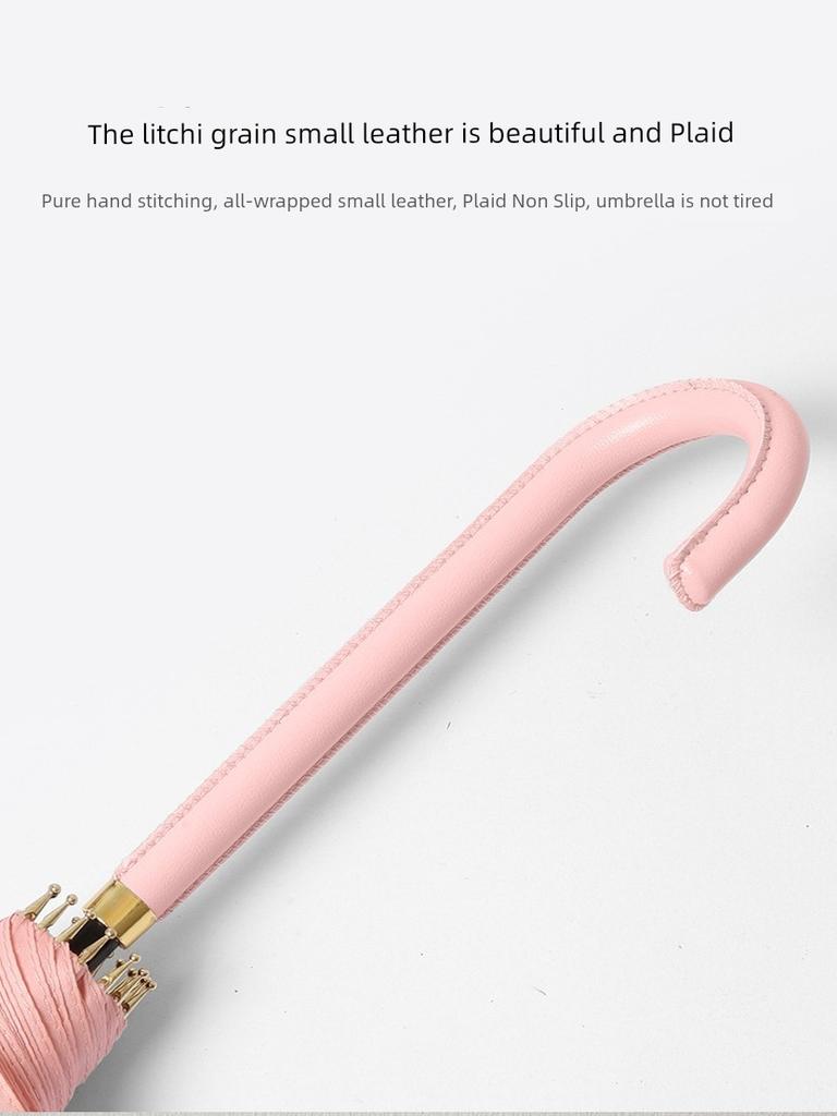 INS Japanese Style Fresh Long Handle 16K Automatic Belt Waterproof Cover Vinyl Sun Protective Straight Handle Women's Golf Umbrella