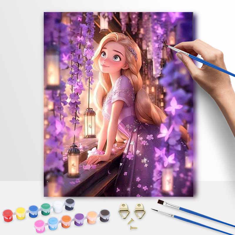 Disney Rapunzel oil painting digital painting art kit handmade diy painting home decoration gift