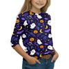 Kids Casual Long Sleeve T-Shirt with Halloween Print Round Neck for Party Costume