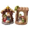 Mini Christmas Nativity Decor Resin Nativity Ornament Religious Statue for Christmas Decorations Festive Holiday Gift