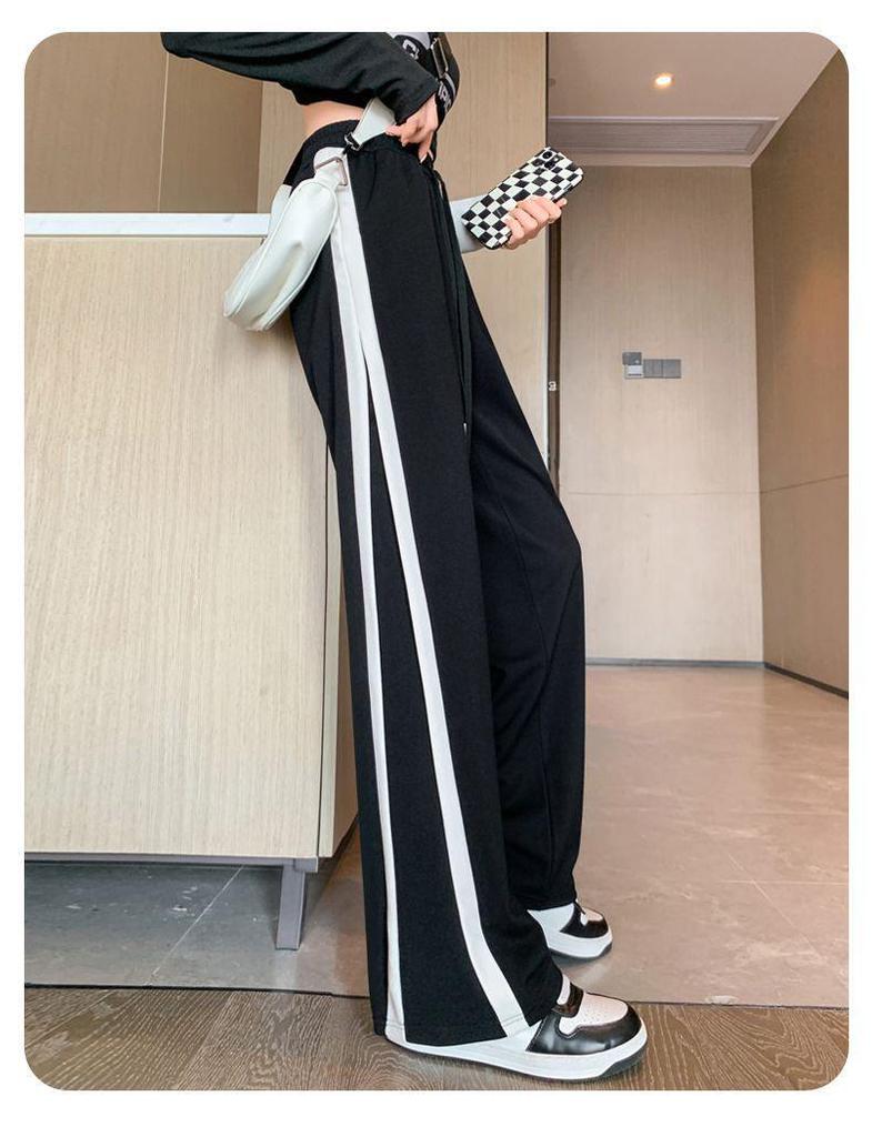Women's High Waist Wide-Leg Slimming Sports Pants - Versatile Casual Trousers for Autumn & Summer 2024