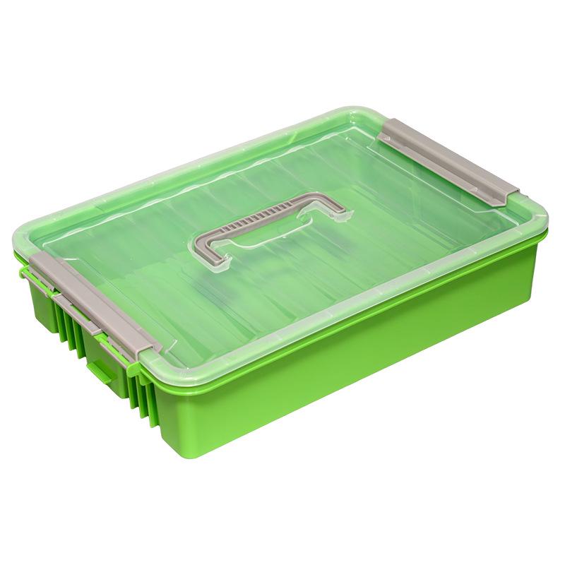 Multi-Layer Transparent Building Block Organizer with Compartmental Storage Single Layer