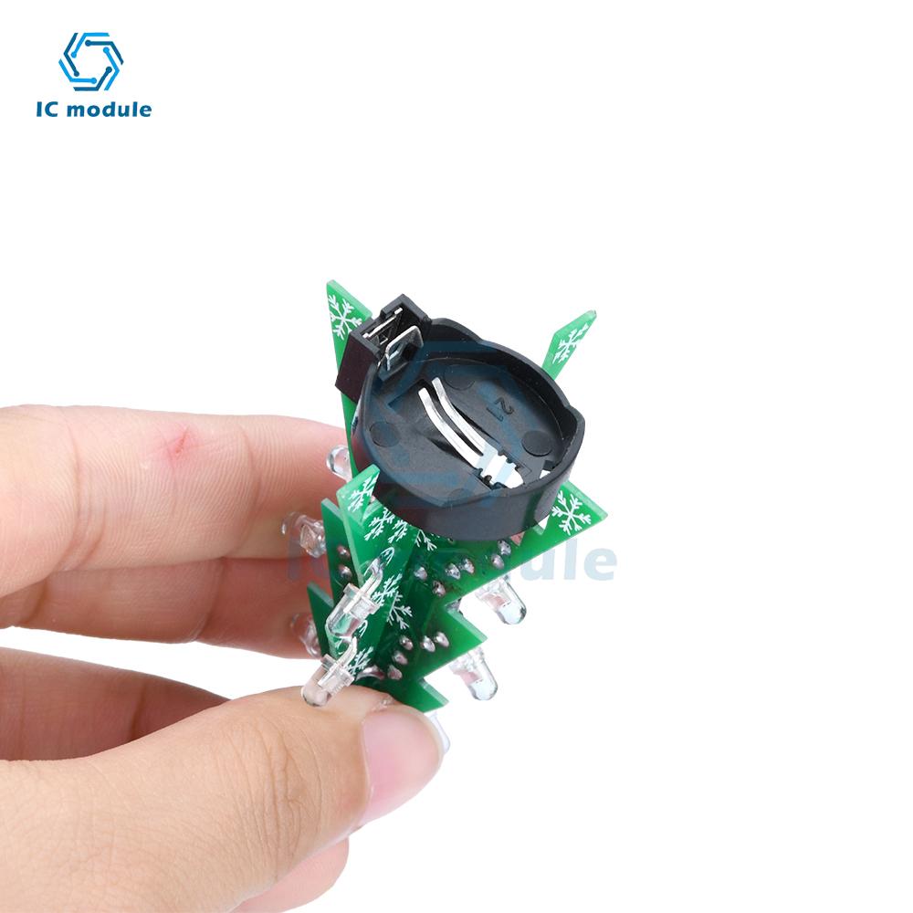 DIY Flashing LED Christmas Tree Kit Soldering Practice Electronic Science Assemble Kit with PCB & LED Lights