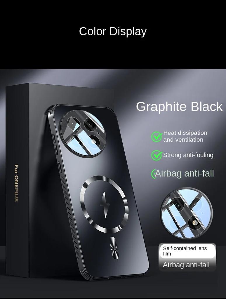 For OnePlus 13 Case Hard Matte Magnetic Wireless Charging Lens Protective Back Cover Case For OnePlus13 12 One Plus 13 12 Shell