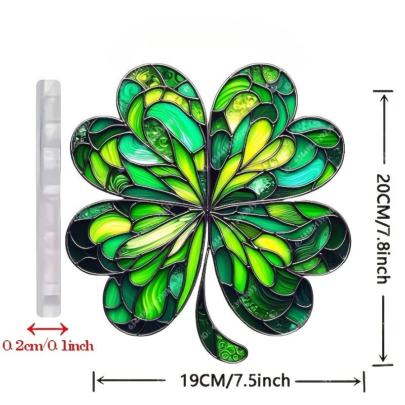 

Bohemian Style Clover Sun Catcher, Acrylic Painted Curtain, 2D Flat, Size 8x7.5 Inches, Suitable for Birthday 19*20cm