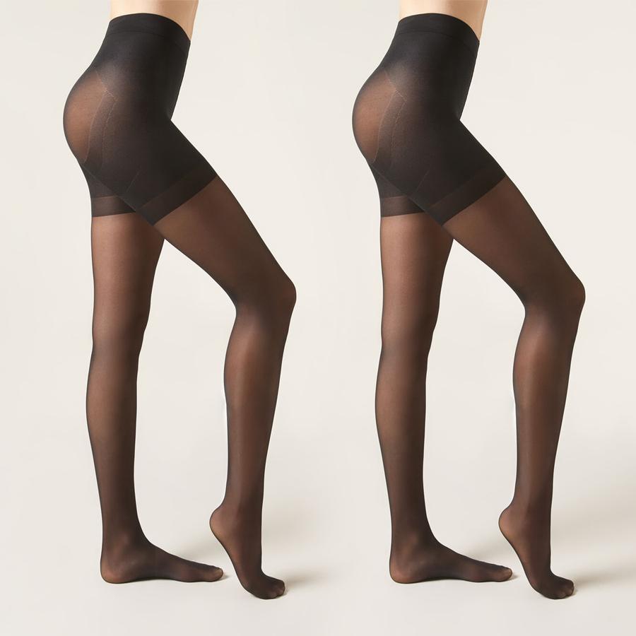 Collant Trasparenti 40D da Donna Primavera Estate Controllo Pancia Collant Sottili Elastici Sollevamento Glutei Calze Punta Rinforzata