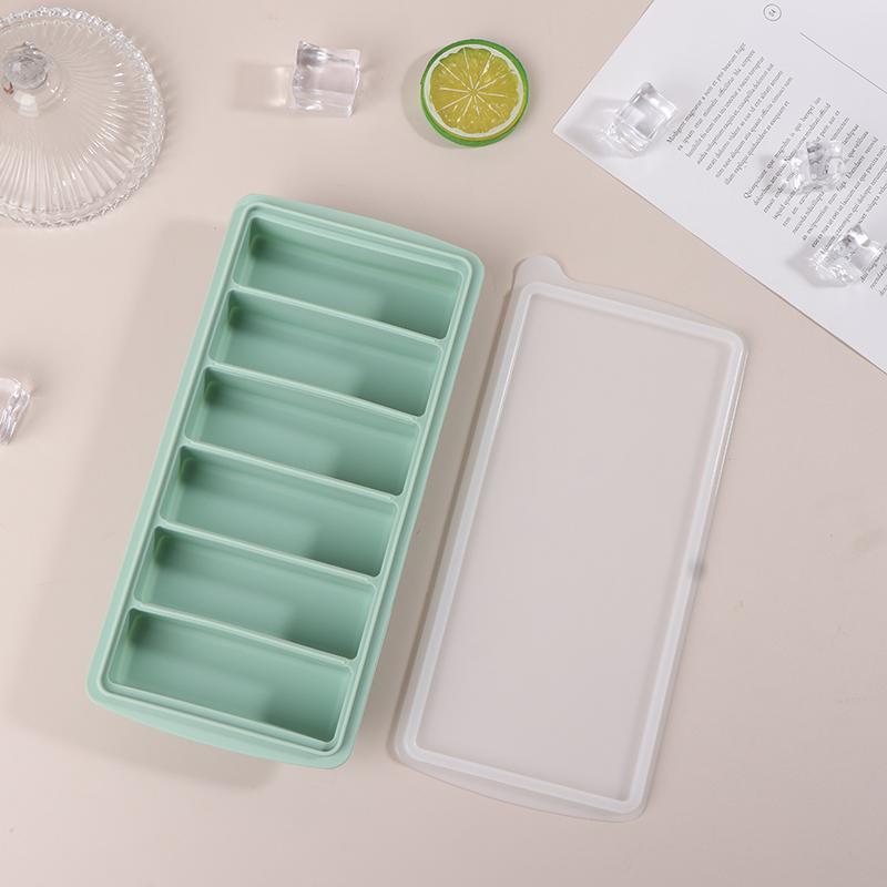6 Grids Long Ice Cube Tray Mold Kitchen Reusable Silicone Ice Cube Mold Bpa Free Ice Maker Food Grade Silicone Ice Cubes Mould