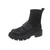 Autumn and Winter Women Boots Street Fashion Knit Stitching Short Boots Martin Boots Casual Walking Boots
