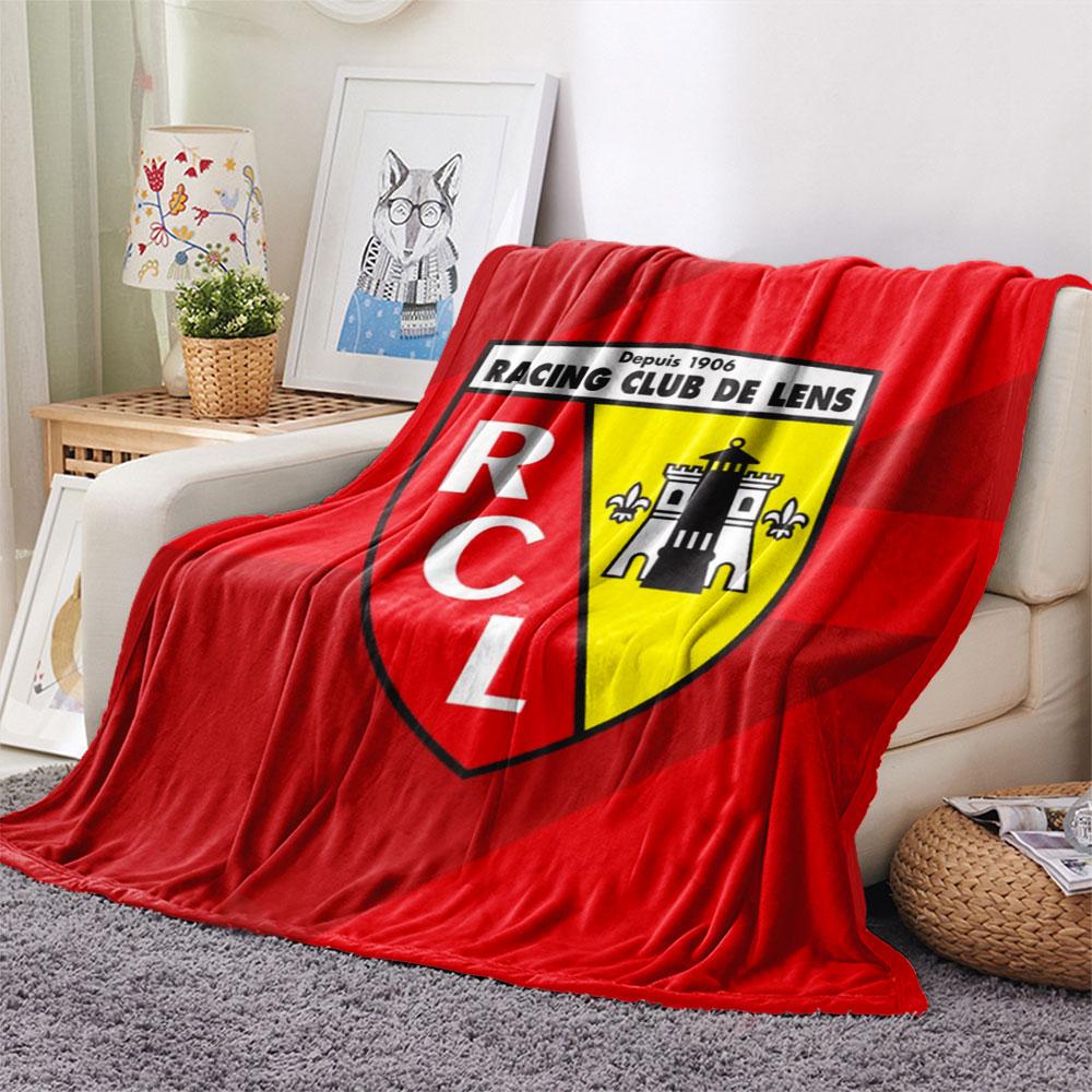 RC Lens Printed Flannel Blanket, soft throw for bedroom sofa, washable,soccer fan merchandise, great gift.