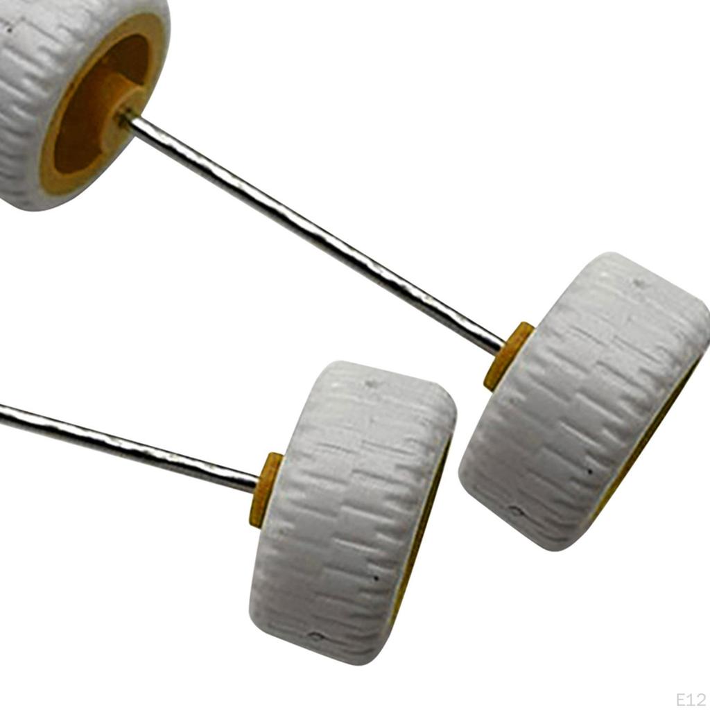 4 Pack 1/64 Scale Wheels with Axles for Diecast Car Models And RC Trucks