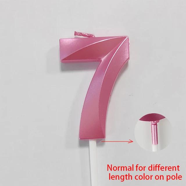 0-9 Numer Candle Pink Blue Happy Birthday 3D Number Candles Cake Topper Decoration Baby Shower Supplies Wedding Party Decor