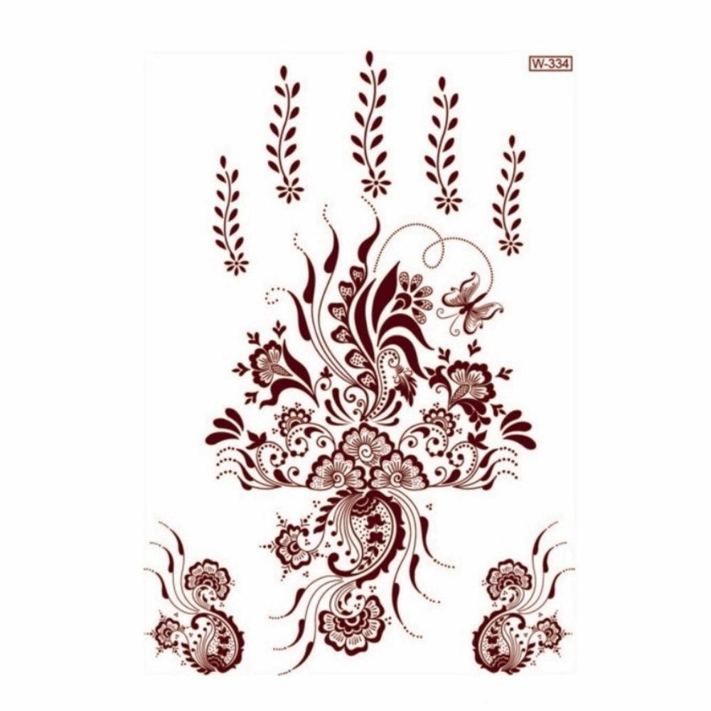 Lace Fake Tattoo Henna Tattoo Stickers Legs Arm Red Henna Tattoo Decals Temporary Tattoo  Girls
