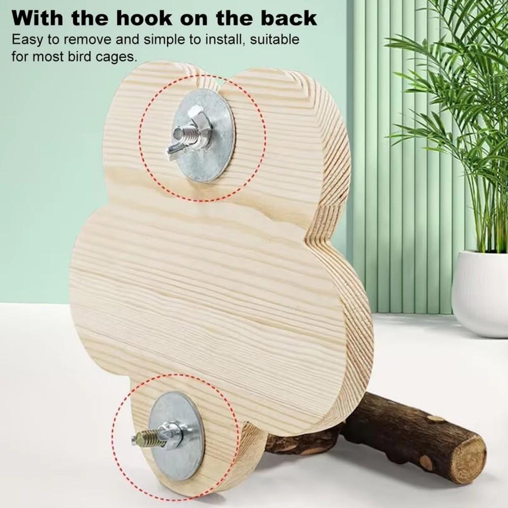 Square Bird Perch Stand Wooden Parrot Toys Creative Branch Perch Rod Stand  Cage Accessories