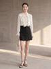 Fei Yuan A-line Skirt for Women with Belt and Double Pockets - Anti-exposure, Solid Color, Short, Petite Fit.