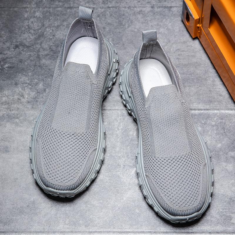 

Осенняя мужская обувь из сетки, повседневная обувь, новая универсальная повседневная простая дышащая спортивная обувь с одной педалью из сетки прилив 44