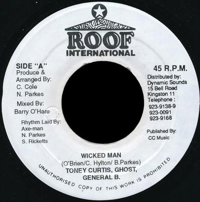 7inch Record TONY CURTIS, GHOST, GENERAL B - Wicked Man NONE Roof Internatio Jamaica Reggae, Ska & Dub Used