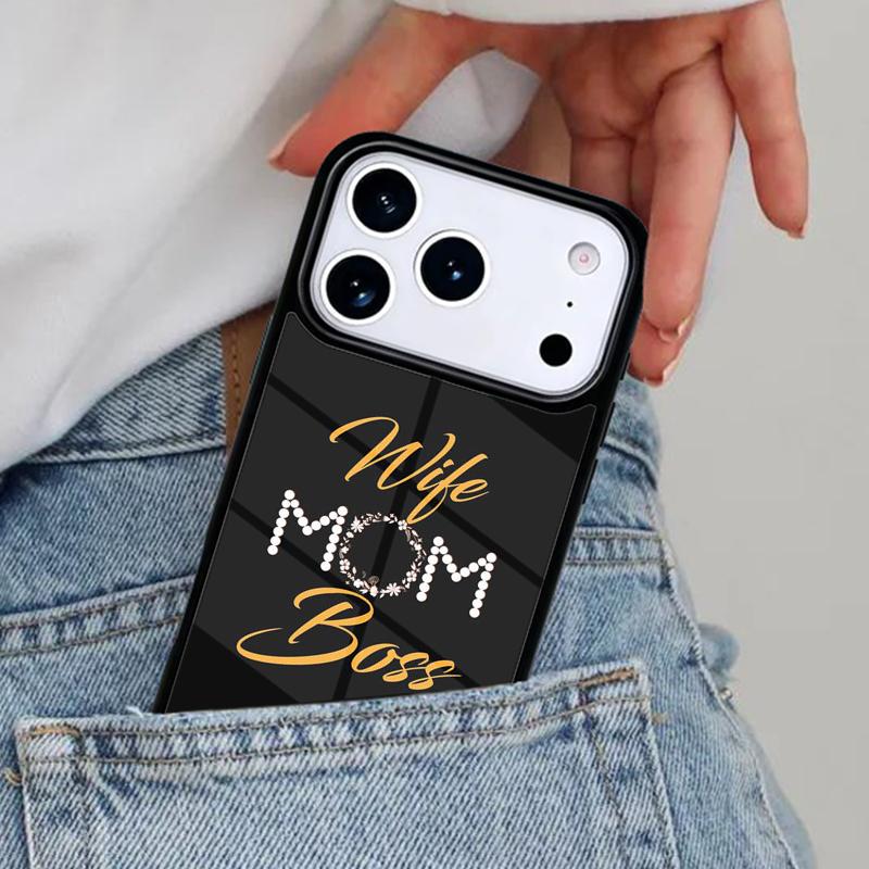 Wife Mom Boss Mum TPU Phone Case for iPhone 17ProMax 12 13 14 15 16e 17 Pro Max Plus Air Cover