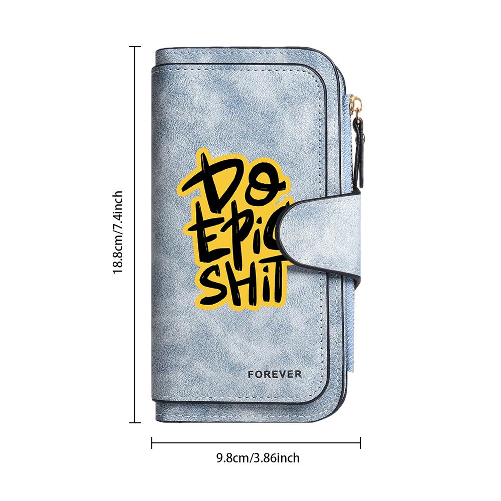Stylish Print Long Wallet Durable Daily Use Slim Card Holder Trendy Casual Purses