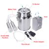 110V Electric Milking Machine 7L Rechargeable Cow Goat Sheep Milker Stainless Steel Bucket Double Heads Hose With Restriction Valve