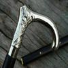 Solid Silver Brass Handle Antique Victorian Cane Wooden Walking Stick Women and Men Style Adult Unisex Design