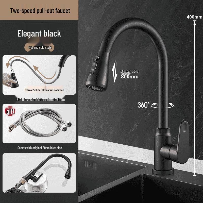 TLXT Pull-Out Wall-Mounted Kitchen Faucet
