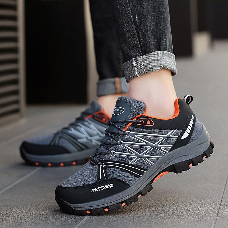 Fashion Classic Blue Men's Hiking Shoes Summer Mesh Breathable Trekking Sneakers Men Hot Sale Outdoor Non-slip Casual Sports Shoes Men