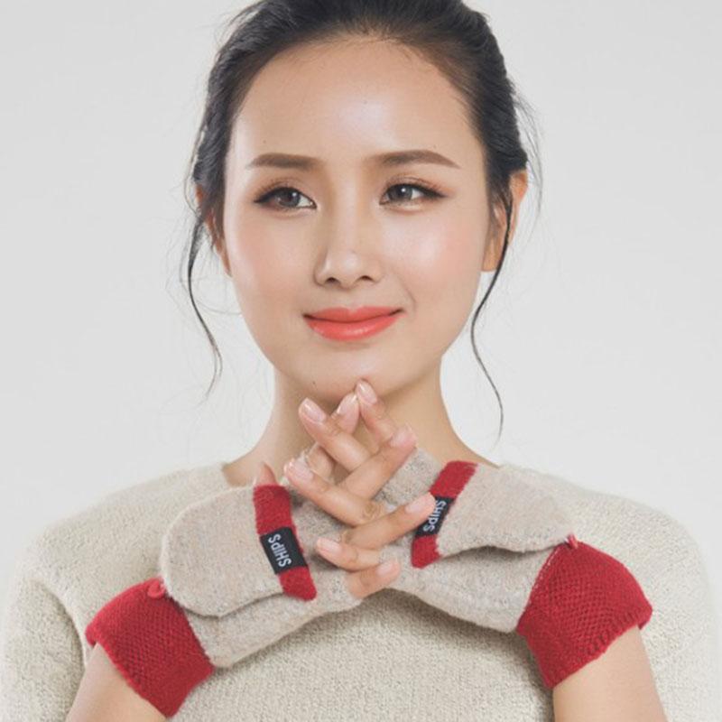 Cheap Flip Fingerless Gloves 2023 Knitted Winter Glove Women Touchscreen Gloves Without Fingers