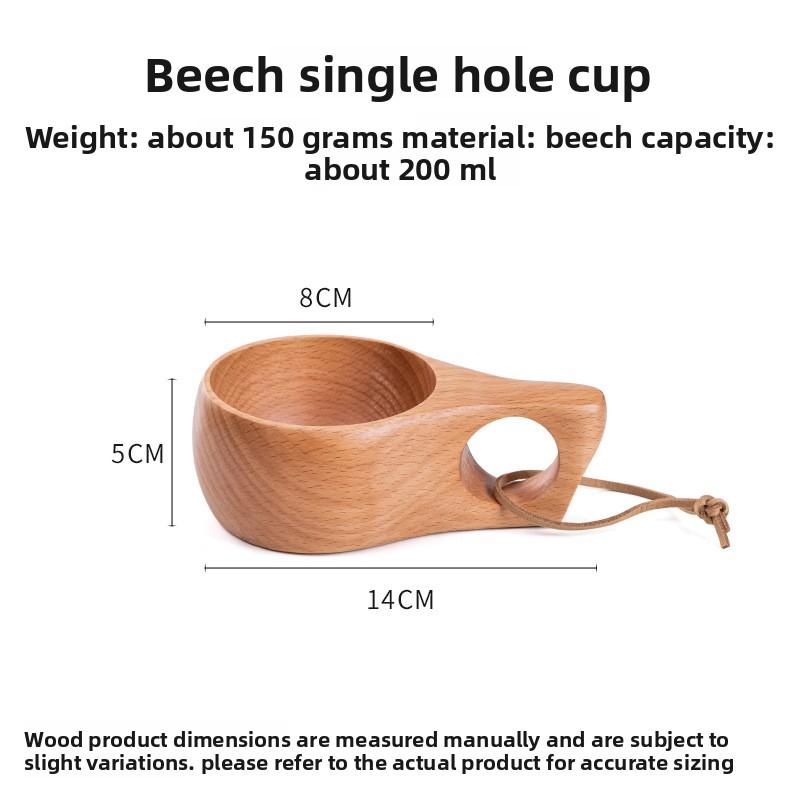 DIY Walnut Wooden Milk Cup Acacia Wood Salad Cup Solid Wood, Creative Mug with Handle Coffee Mug