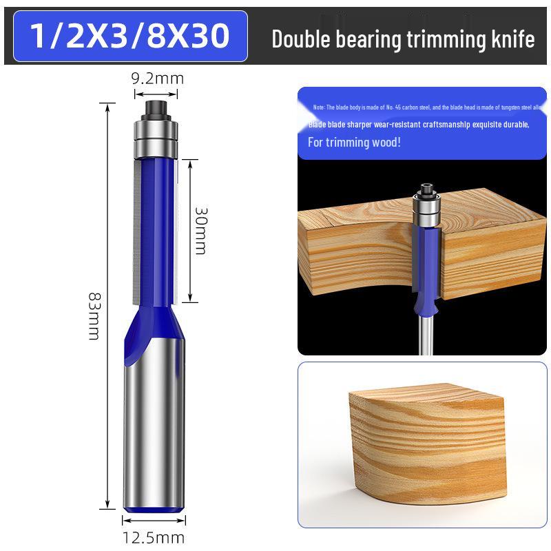 Holzbearbeitungs-Gravier-Trimm-Messer Doppellager-Fräsmaschine mit zweischneidigem Fräser und Plattenkreissäge