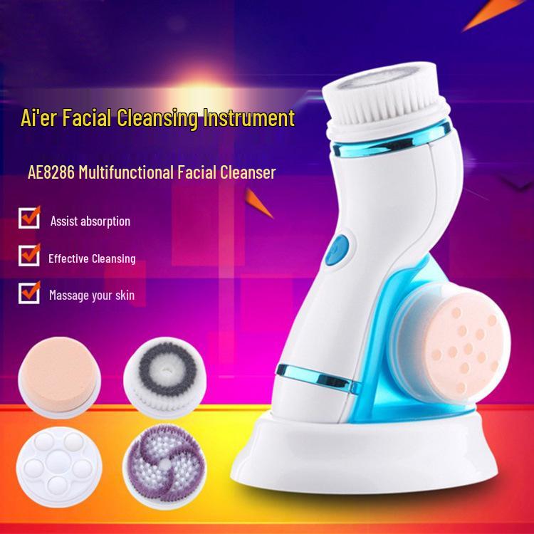 Waterproof Electric Facial Cleansing Brush - Blackhead Remover & Pore Cleaner