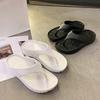 Creative Soft Sole Non-slip Flip Flops Thickened Solid Color EVA Slippers Resilience Stylish Outdoor Flip Flops Vacation Travel