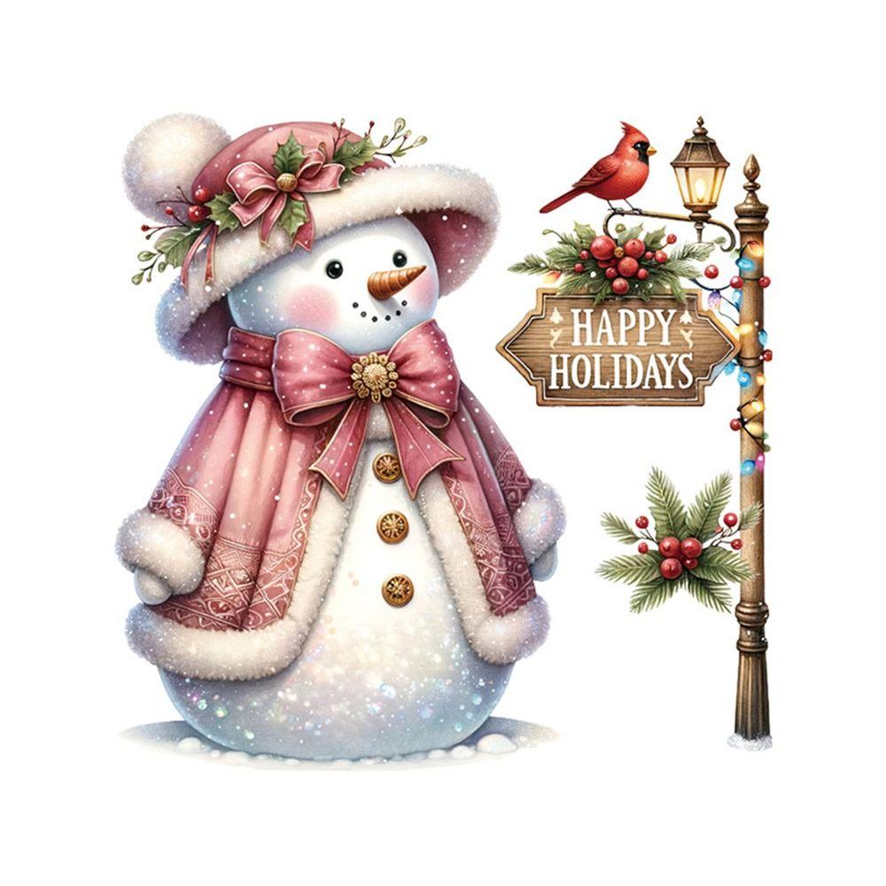 Multicolor Christmas Electrostatic Stickers Santa Clause Reindeer Cartoon Shopwindow Decals DIY Party Supplies Xmas Tree Sticker