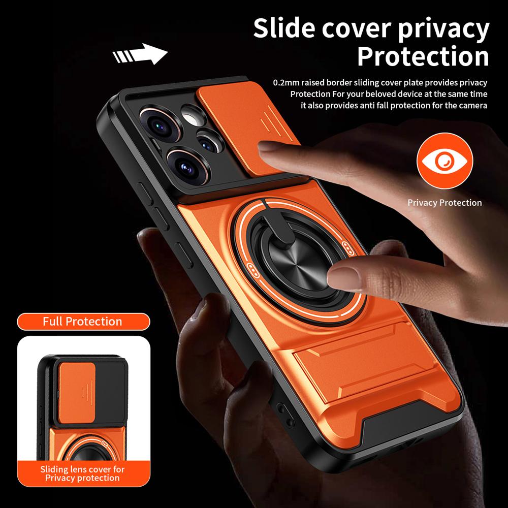 KEYSION Magnetic Phone Case for OPPO Reno15 Pro Max 5G 15 F 5G Slide Camera Protection Upright Kickstand Ring Shockproof Cover