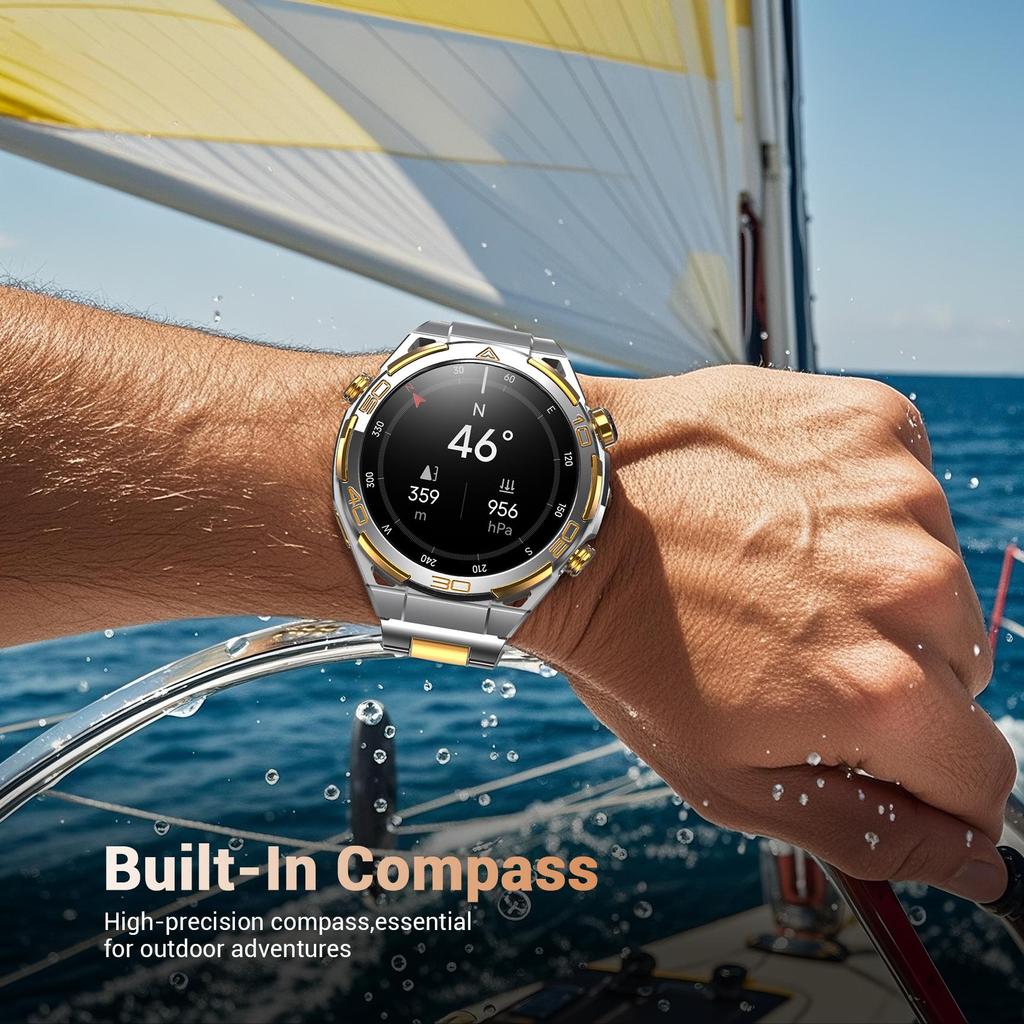 Blackview W90 Pro AI Smartwatch mit integriertem ChatGPT | 1,43" AMOLED-Bildschirm 100+ Sportmodi GPS + Kompass Bluetooth-Anrufe 900mAh Akku