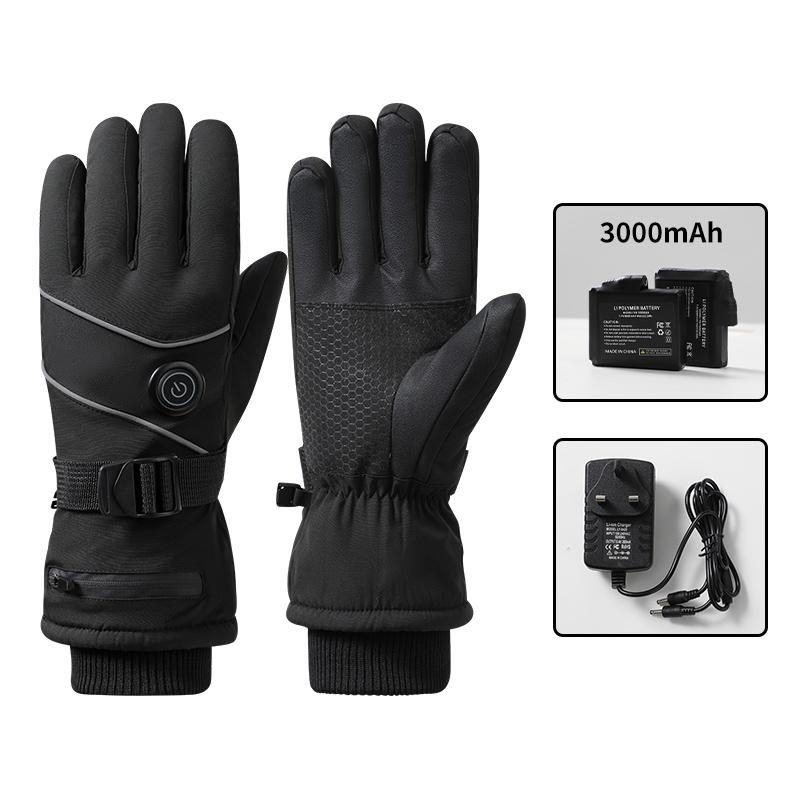 High Quality Man Woman Thermal Fleece Lined Winter Waterproof Battery Heated Ski Gloves Man