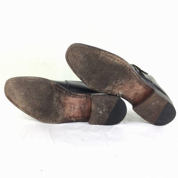 Vintage HARRY WILSON Monk Strap Business Shoes Black size 10.5 28.5 Leather Mckay Construction(USED)