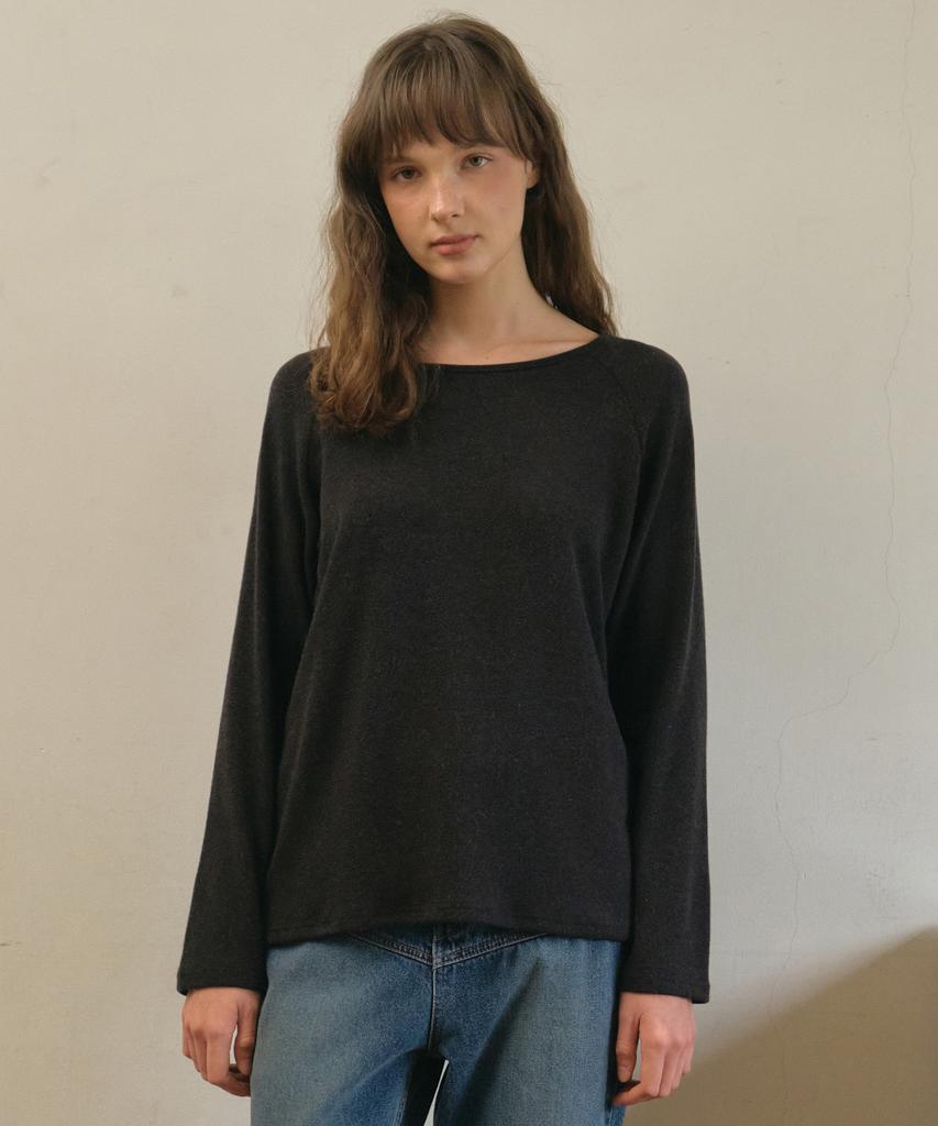 Aueonoseuteljia Basic Angora Raglan Long Sleeve T-Shirt_Charcoal(O25-Tp15)