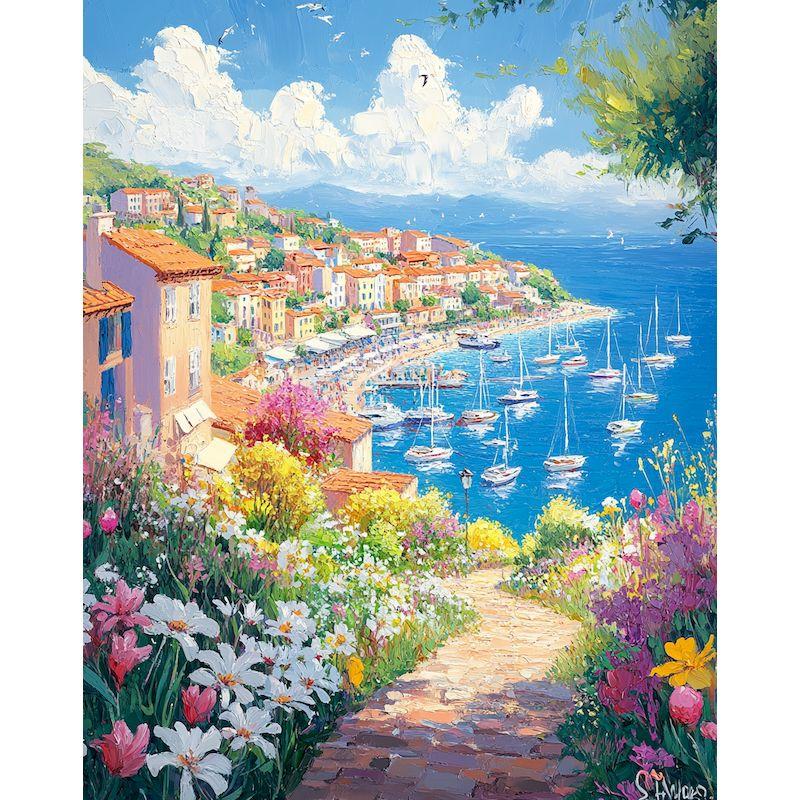 CHENISTORY Paint By Numbers For Adults Pink Scenery Handpainted Oil Painting Picture Drawing For Home Decor Unique Gift