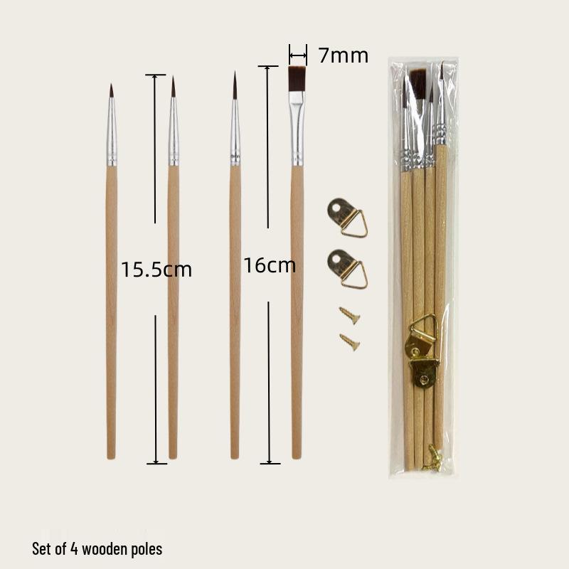 Digital Oil Painting Set: 3-Piece Children's Doodle and Coloring Paintbrushes.