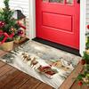 1Pcs Anti Fatigue Door Rugs, Santa Reindeer Sleigh Print Waterproof Non-Slip Thick Cushioned Door Mat Heavy Duty Comfort Standing Mat for Door