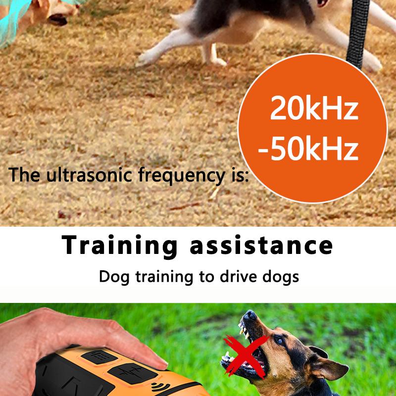 Ultrasonic Dog Repeller Ultrasonic Dog Trainer Dog Training Device Rechargeable Anti Dog Bark Deterrent Device With LED Flashlig