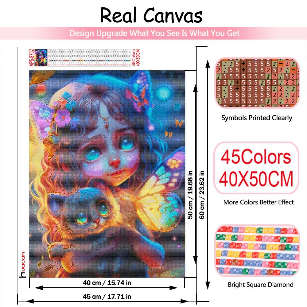 Volle quadratische/runde Diamant-Malerei Fantasy Mädchen Home Decor Stickerei Mosaik Elfen Cartoon Kristall Wandkunst