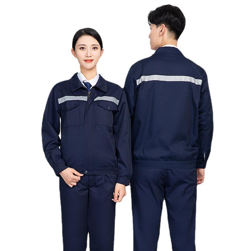 Men's Reflective Workwear Set - Durable Overalls for Workshop, Auto Repair, and Labor Protection (Spring/Autumn)
